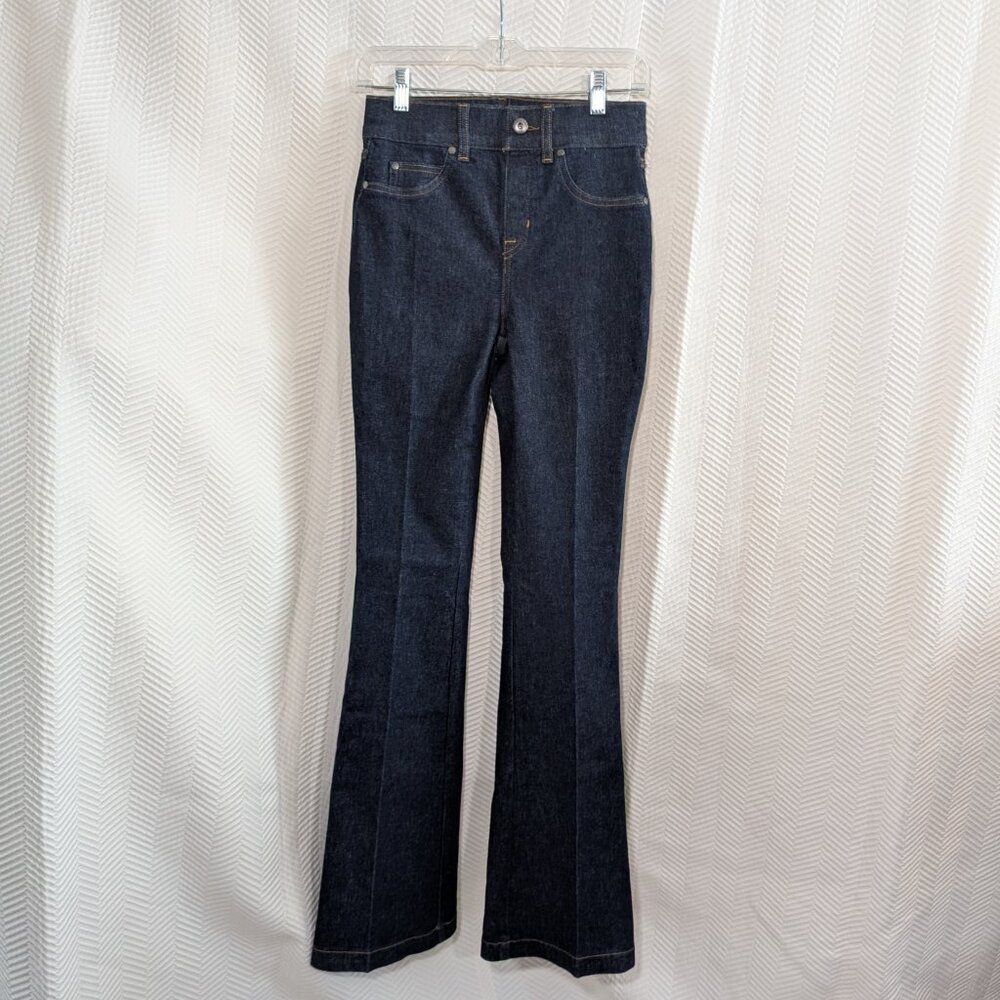 Spanx EveryWear Flare Jeans in Raw Indigo Wash SPANXshape Denim Size XS NWT